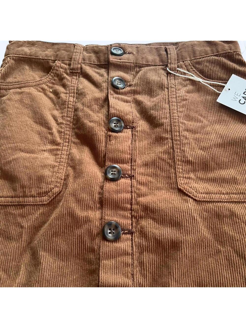 Kensie Brown Corduroy Button Front Mini Skirt Cottagecore Size 2 - Picture 8 of 8